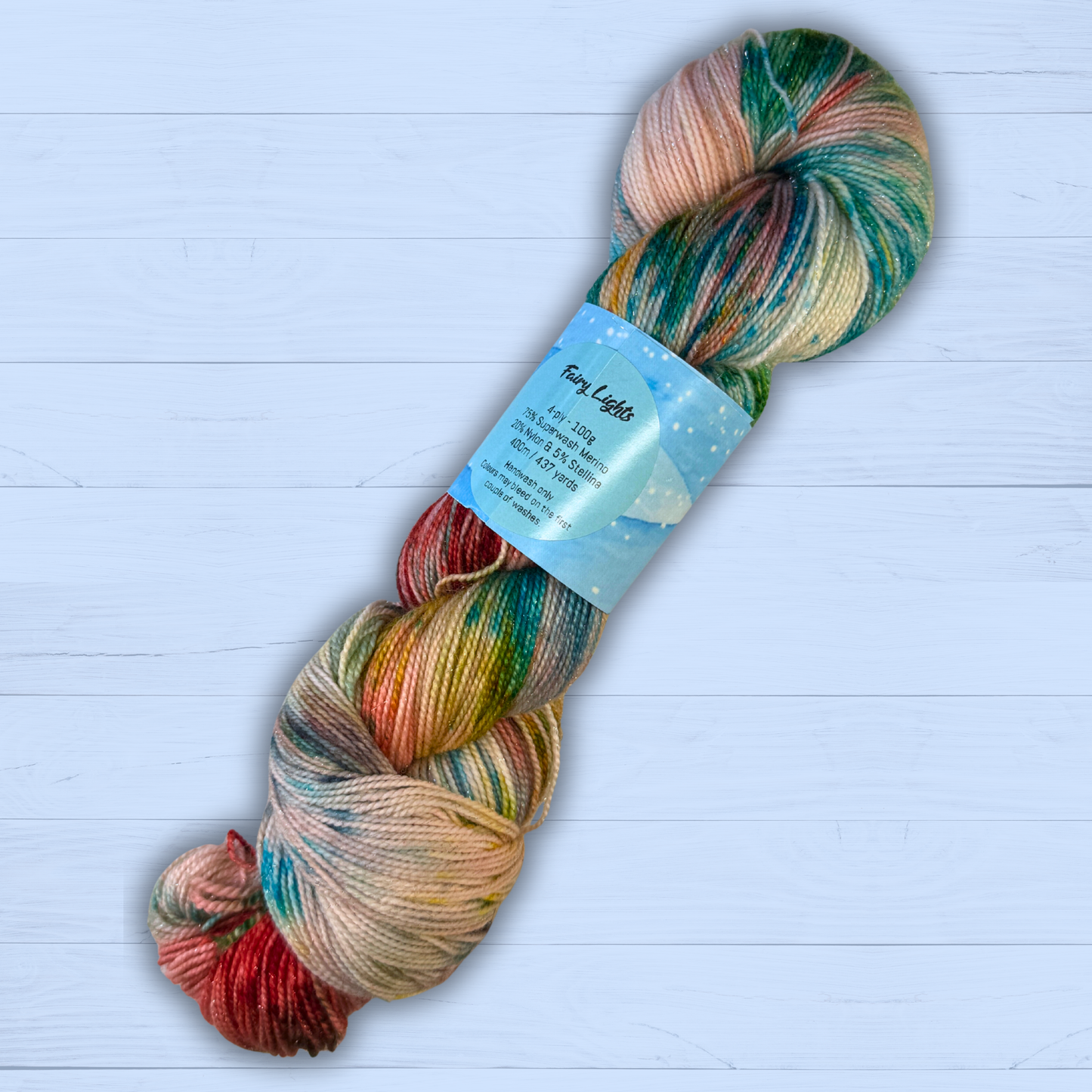 Fairy Lights - Sparkly Merino Nylon 4-ply